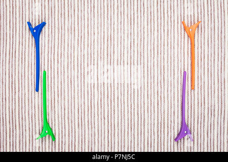 four multicolored hairpins Stock Photo