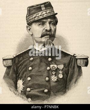 Antoine Chanzy (1823-1883). French general and governor of Algeria. Portrait. Engraving by Klose. 'Historia de Francia', 1883. Stock Photo