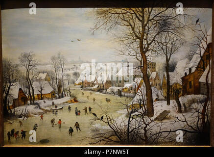 thumbnail image 2 of Pieter Brueghel, The Younger - Winter Landscape With Bird Trap Stock... 2 of 9