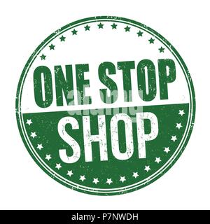 One stop shop grunge rubber stamp on white background, vector illustration Stock Vector