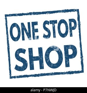 One stop shop grunge rubber stamp on white background, vector illustration Stock Vector
