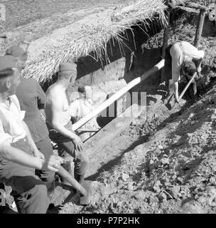 Approx. 1939,1941, training Wehrmacht, soldiers build trench, Ulm, Germany Stock Photo