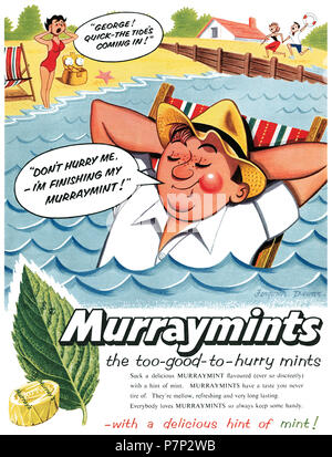 1956 British advertisement for Murraymints sweets Stock Photo - Alamy