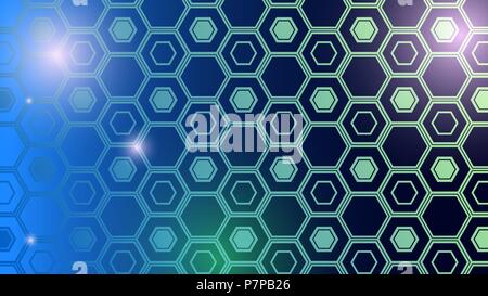 Abstract technological background from different hexagons Stock Vector