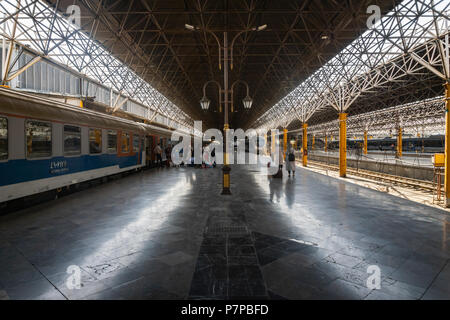 Shiraz, Iran - June 2018: Shiraz railway station platform in Iran. Shiraz is a popular tourist destination in Iran. Stock Photo