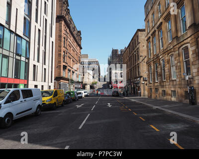 GLASGOW, UK - CIRCA JUNE 2018: Ruins of the Glasgow School of Art designed by Charles Rennie Mackintosh in 1896, after June 2018 fire Stock Photo