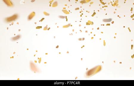 Stock vector illustration gold confetti isolated on a transparent ...