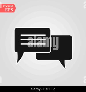Chat Icon in trendy flat style isolated on grey background. Speech bubble symbol for your web site design, logo, app, UI. Vector illustration, EPS10. Stock Vector