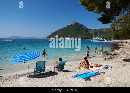 Platja Formentor (Playa de Formentor) near Port de Pollenca, Mallorca, Balearic Islands, Spain, Europe Stock Photo