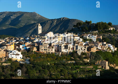 View of Polop village in mountains Stock Photo