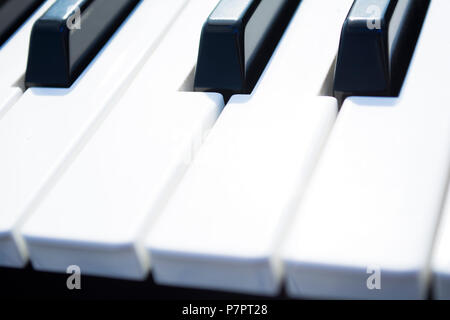 close-up of piano keys. close frontal view. Stock Photo