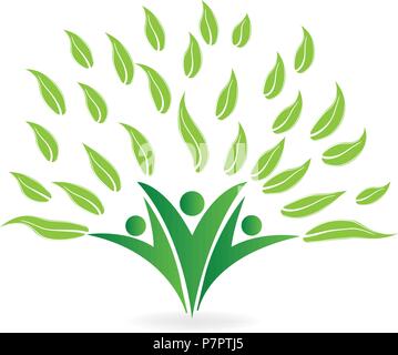 Nature human ecology tree vector design illustration Stock Vector