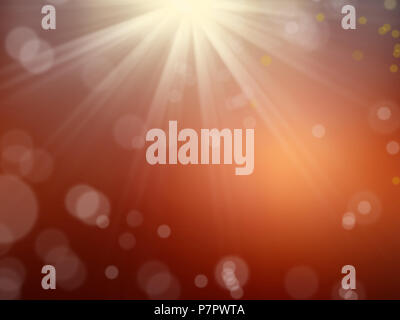 background image of defocused abstract lights and beam of light over red background Stock Photo