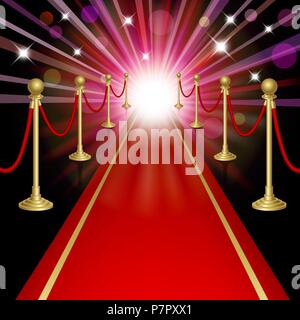 Red carpet with guard. Clipping Mask. Mesh.This file contains transparency.EPS10 Stock Vector
