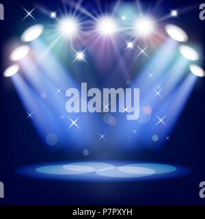 Stage light. Mesh. EPS10. This file contains transparency. Stock Vector