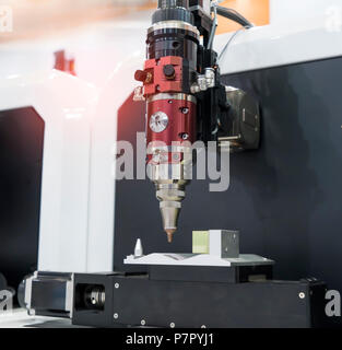 laser cutting machine controller by CNC program Stock Photo