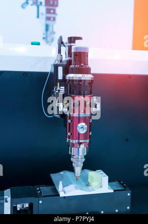 laser cutting machine controller by CNC program Stock Photo