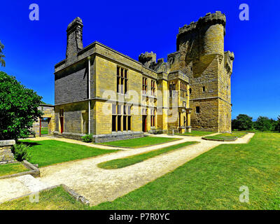 Belsay Hall Castle and grounds Stock Photo