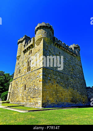 Belsay Hall Castle and grounds Stock Photo