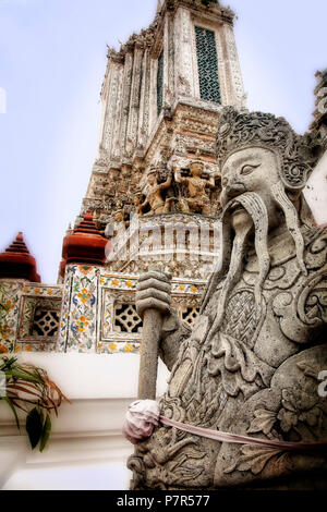 Wat Arun on the Choa Phraya River.  Bangkok, Thailand. Stock Photo
