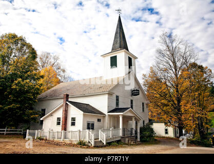 The Waterville Union church in northern Vermont. Stock Photo