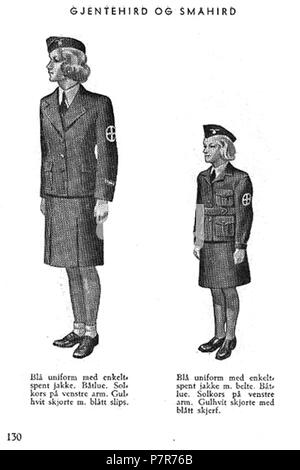 282 Nasjonal Samling NS Aarbok 1944 s130 (uniformer) Gjentehird og Småhird Stock Photo