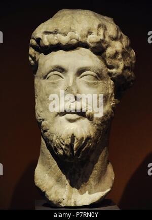 Marcus Aurelius (121-180). Roman emperor. Bust. Marble. Unknown artist. National Gallery. Oslo. Norway. Stock Photo