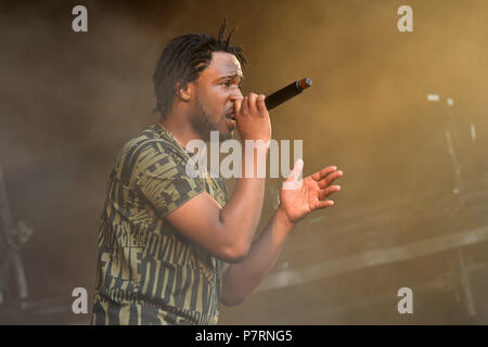 Avelino performing on the second day of the Wireless Festival, in Finsbury Park, north London. PRESS ASSOCIATION Photo. Picture date: Saturday July 7th, 2018. Photo credit should read: Matt Crossick/PA Wire. Stock Photo