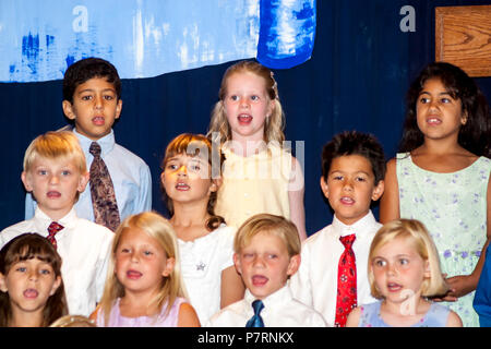 Group of Kindergarten kids perform for parents in audience.  © Myrleen Pearson.  ....Ferguson Cate Stock Photo