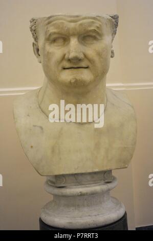 Emperor Vespasian (9-79). Flavian dyansty. Bust. c. 80 Ad. National Archaeological Museum. Naples. Italy. Stock Photo