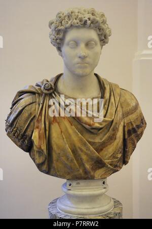 Portrait of the young Marcus Aurelius (121-180 AD). Roman emperor from ...