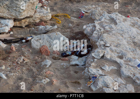 Plastic Pollution on English Beaches Stock Photo