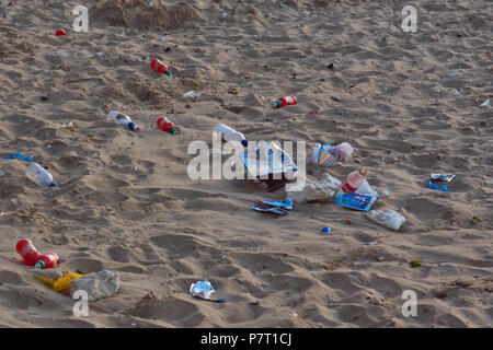 Plastic Pollution on English Beaches Stock Photo