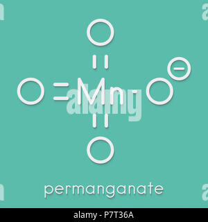 Permanganate anion, chemical structure. Skeletal formula. Stock Photo