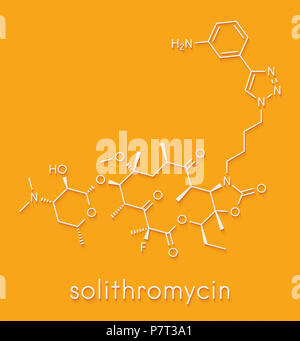 Solithromycin antibiotic drug molecule. Skeletal formula. Stock Photo