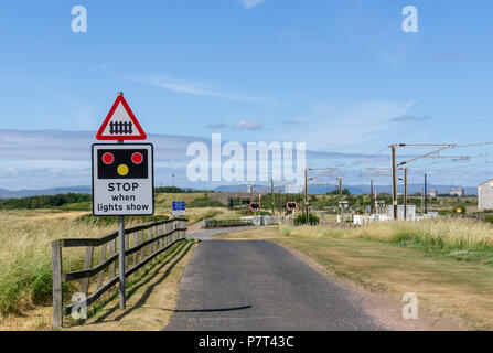 The old Railway Crossing at Gailes in the west of Scotland. Stock Photo