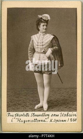 Charlotte Strandberg (f. Linderoth) som Urbain i Hugenotterna, Kungliga Operan 1864 89 Charlotte Strandberg, rollporträtt - SMV - H7 214 Stock Photo