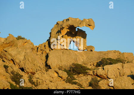 Strangely shaped granitic rock formations of Capo d'Orso. Gallura, Province of Sassari, Sardinia, Italy. Stock Photo
