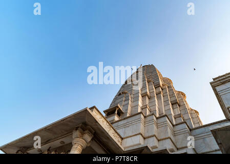 Tower of Birla Mandir Hindu temple in India Stock Photo