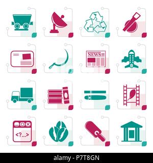 Stylized Business and industry icons - Vector Icon set 2 Stock Vector