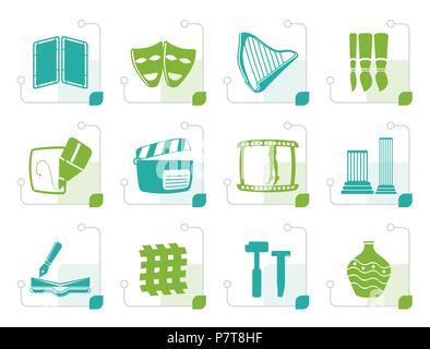Stylized Different kind of art icons - vector icon set Stock Vector ...