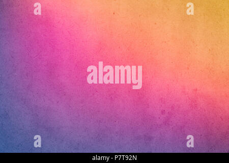 Colorful gradient watercolor paint on old paper with grain smudge dirty texture abstract for Stock Photo