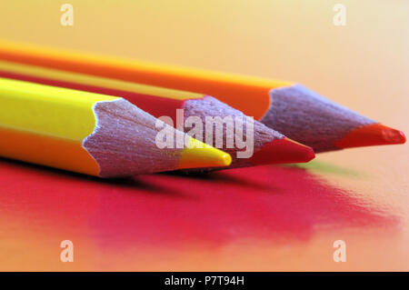 Set of colored pencils one next to the other Stock Photo