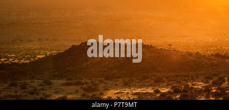 Mountains and sunsets in the Gondwana, Fish River Canyon Park. Desert Scenery Namibia Stock Photo