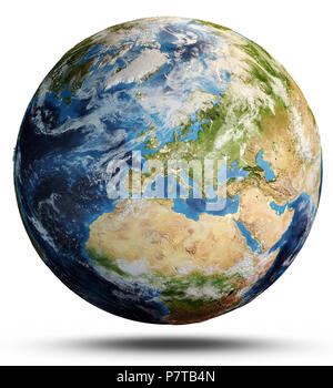 World map white isolated 3d rendering Stock Photo - Alamy