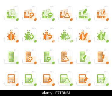 Stylized 24 Business, office and website icons - vector icon set 2 Stock Vector