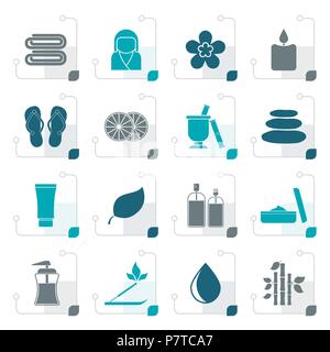 Stylized Spa and relax objects icons - vector icon set Stock Vector ...