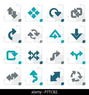 Stylized different kind of arrows icons - vector icon set Stock Vector