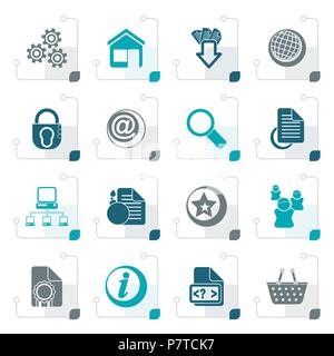 Stylized Website and internet icons - vector icon set Stock Vector