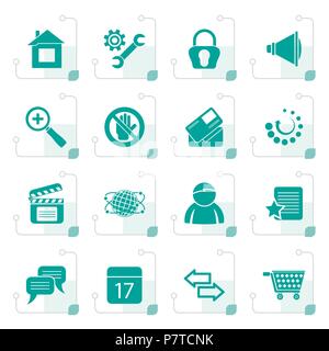 Stylized Website and internet icons - vector icon set Stock Vector